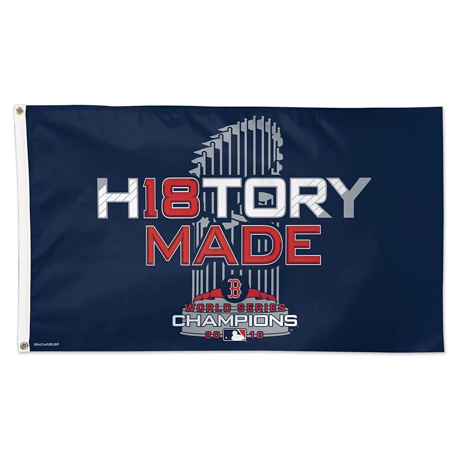 Boston Red Sox 2018 World Series Champions 3x5 Feet Flag Banner, Locker Room Edition, Metal Grommets, Outdoor or Indoor Use