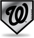 Washington Nationals Auto Emblem, Silver Chrome Color, Raised Molded Plastic, 3.5 Inch, Adhesive Tape Backing