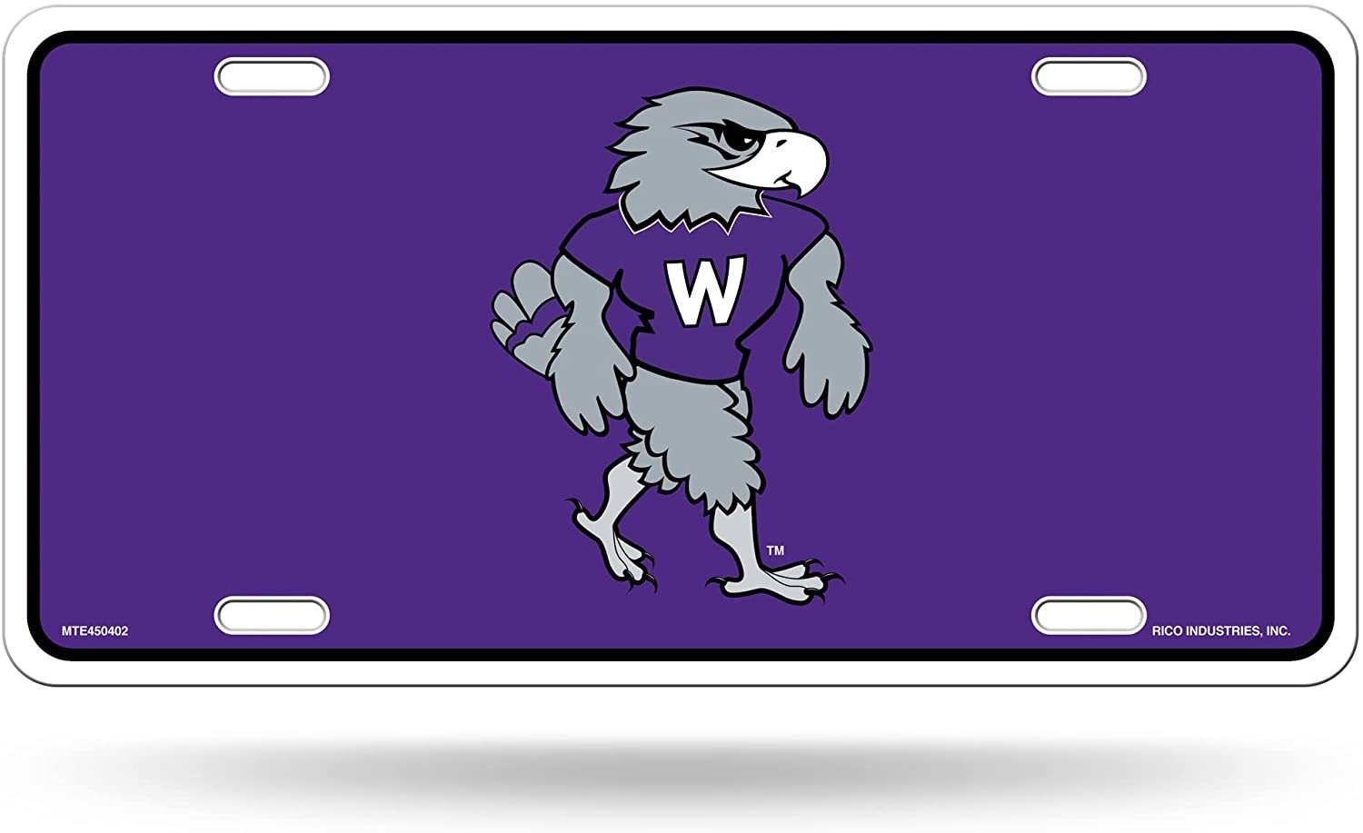 University of Wisconsin Whitewater Warhawks Metal Auto Tag License Plate, Logo Design, 6x12 Inch