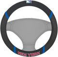 New York Rangers Steering Wheel Cover Premium Embroidered Black 15 Inch