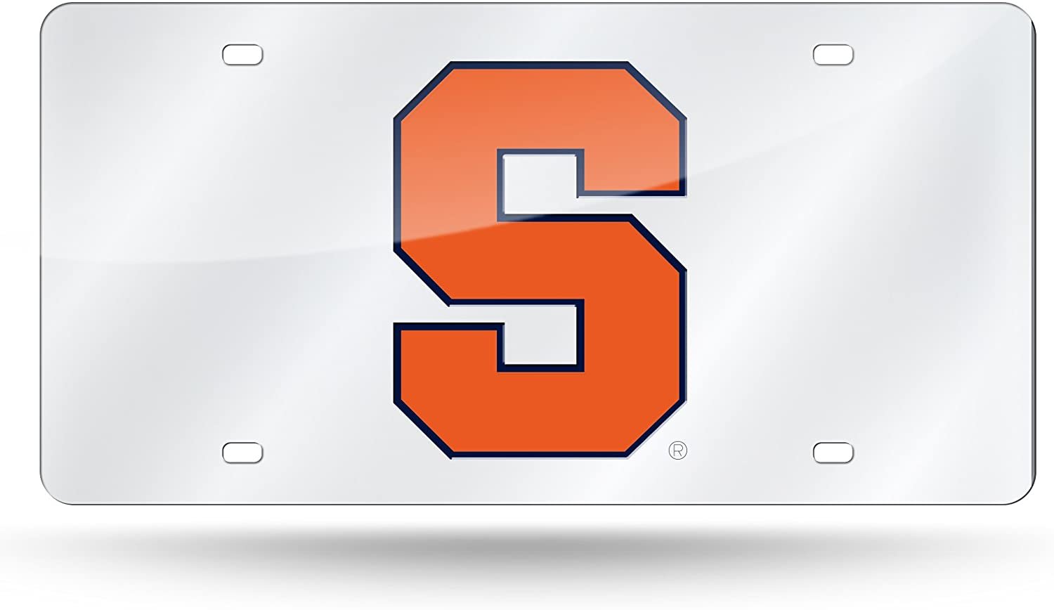 Syracuse University Orange Premium Laser Cut Tag License Plate, Mirrored Acrylic Inlaid, 12x6 Inch