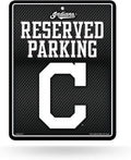 Cleveland Guardians Indians Metal Parking Novelty Wall Sign 8.5 x 11 Inch Carbon Fiber Design