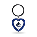 Canucks Colored Rhinestone Heart Keychain - Royal