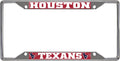 Houston Texans Metal License Plate Frame Chrome Tag Cover 6x12 Inch