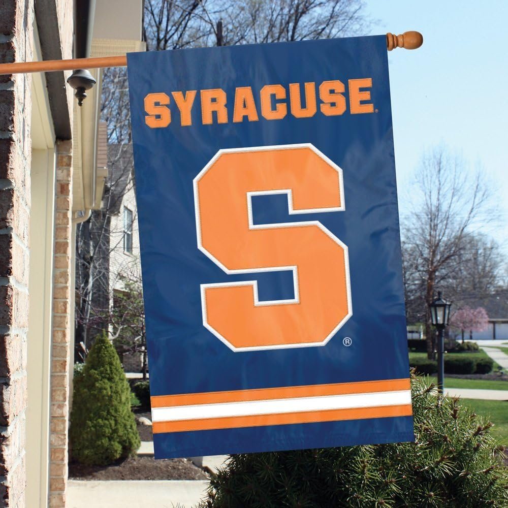 Syracuse University Orange Premium Double Sided Banner Flag Applique Embroidered 28x44 Inches