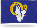 Los Angeles Rams Premium 3x5 Feet Flag Banner, Retro Ram Head Logo, Metal Grommets, Outdoor Use, Single Sided