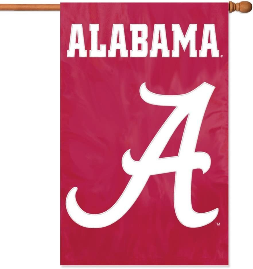 University of Alabama Crimson Tide Banner Flag Premium Double Sided Embroidered Applique 28x44 Inch