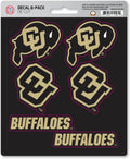 University of Colorado Buffaloes 6-Piece Decal Sticker Set, 5x6 Inch Sheet, Gift for football fans for any hard surfaces around home, automotive, personal items