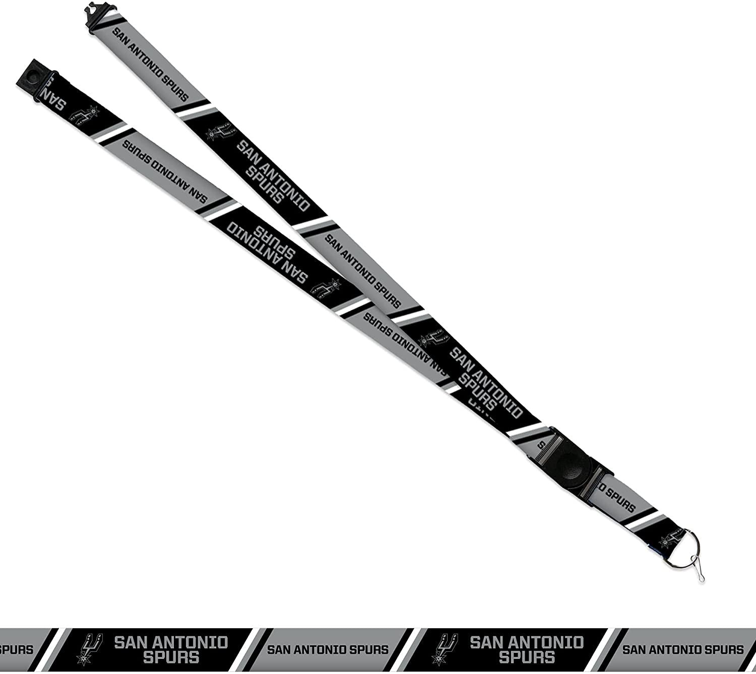 San Antonio Spurs Premium Lanyard Keychain 18 Inch Button Clip Safety Breakaway