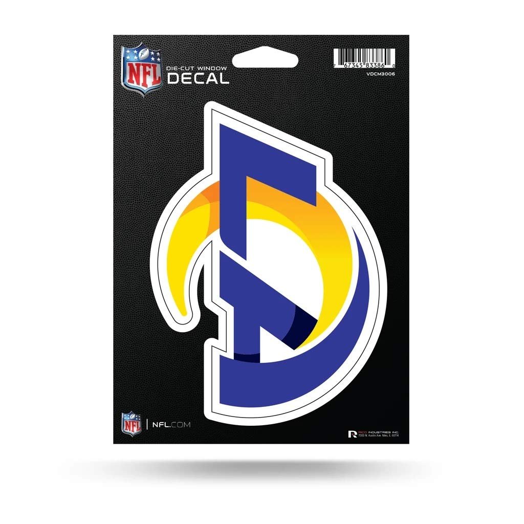 NFL Los Angeles Rams Unisex NFL Rico Industries Medium Die Cut Vinyl Decal, Los Angeles Rams, 5 x 7-inches, Team Color, 5.75" x 7.75"