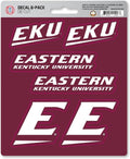 Eastern Kentucky University Colonels 6-Piece Decal Sticker Set, 5x6 Inch Sheet, Gift for football fans for any hard surfaces around home, automotive, personal items