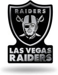 Las Vegas Raiders Auto Emblem, Silver Chrome Color, Raised Molded Plastic, 3.5 Inch, Adhesive Tape Backing
