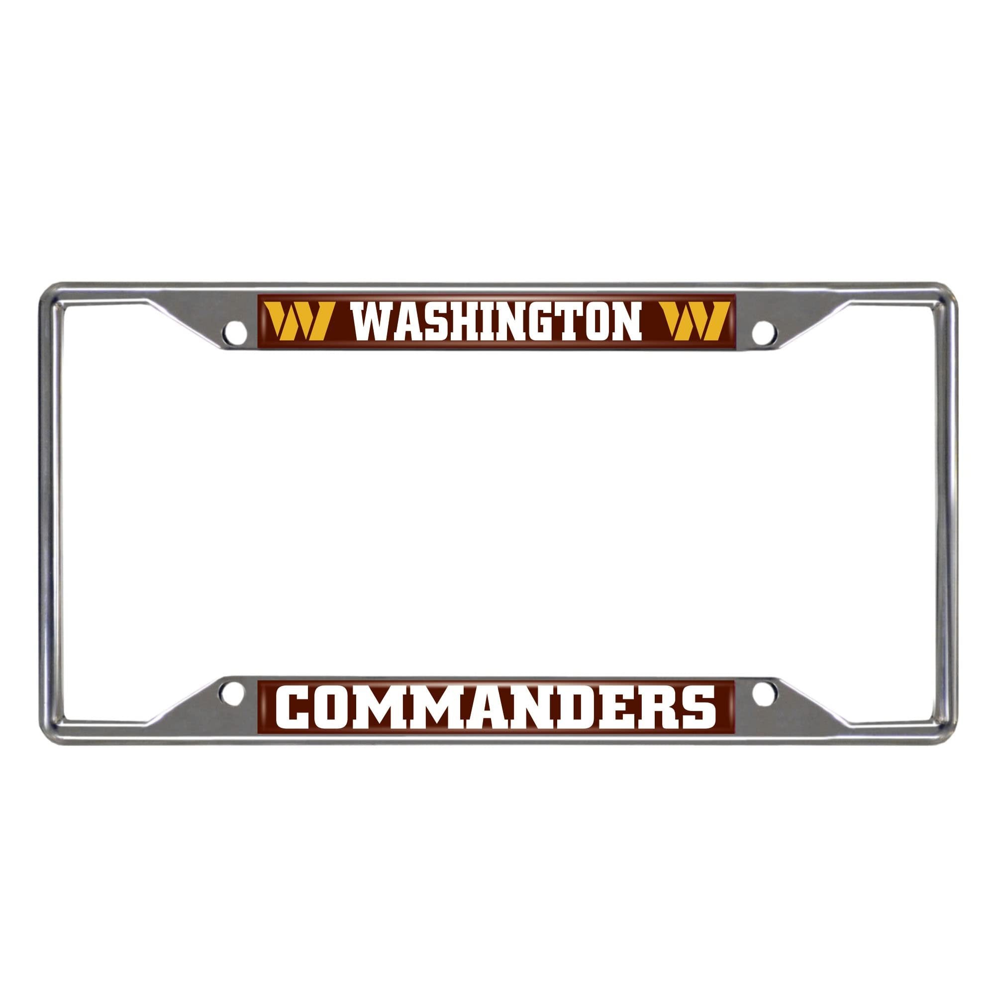Washington Commanders Metal License Plate Frame Chrome Tag Cover 6x12 Inch