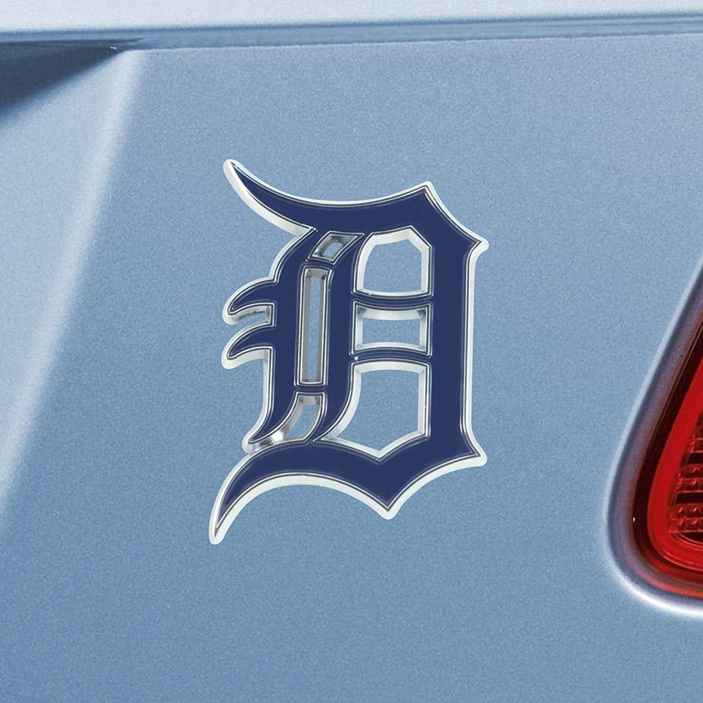 Detroit Tigers Premium Solid Metal Color Auto Emblem Adhesive Backing