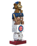 Chicago Cubs Garden Statue, Tiki Totem Style, Outdoor or Indoor Use, 16 Inch Tall, Beautiful Hand Painted Resin Construction