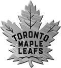 Toronto Maple Leafs Auto Emblem, Plastic Molded, Silver Chrome Color, Raised 3D Effect, Adhesive Backing