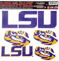 Louisiana State University LSU Tigers 8 Inch Multi Sticker Decal Set, Shape Cut, Flat Vinyl, Full Adhesive Backing