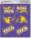 Tennessee Tech University Golden Eagles 6-Piece Decal Sticker Set, 5x6 Inch Sheet, Gift for football fans for any hard surfaces around home, automotive, personal items