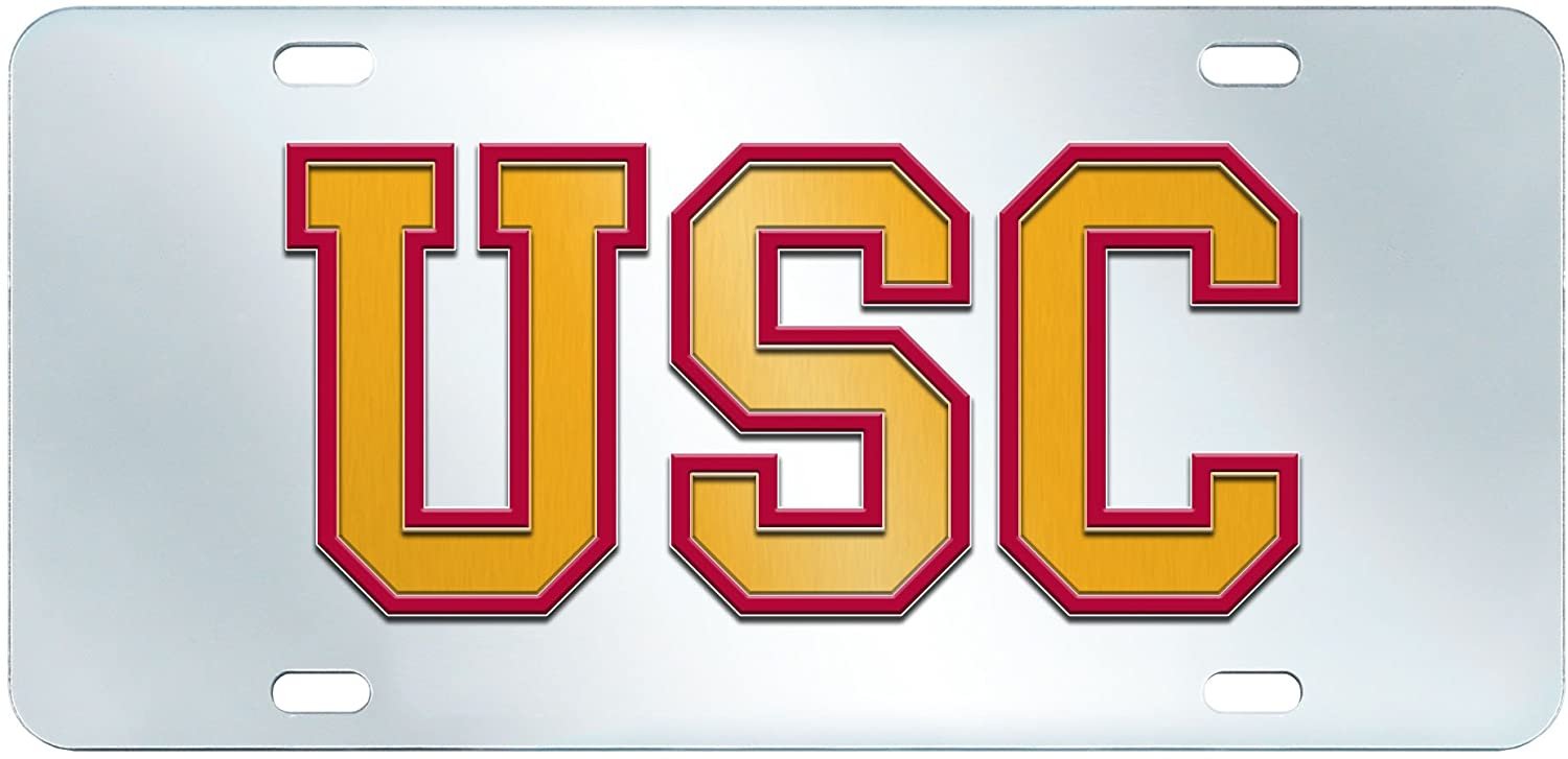 FANMATS NCAA Univ of Southern California Trojans Plastic License Plate (Inlaid)