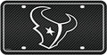Houston Texans Metal Auto Tag License Plate, Carbon Fiber Design, 6x12 Inch