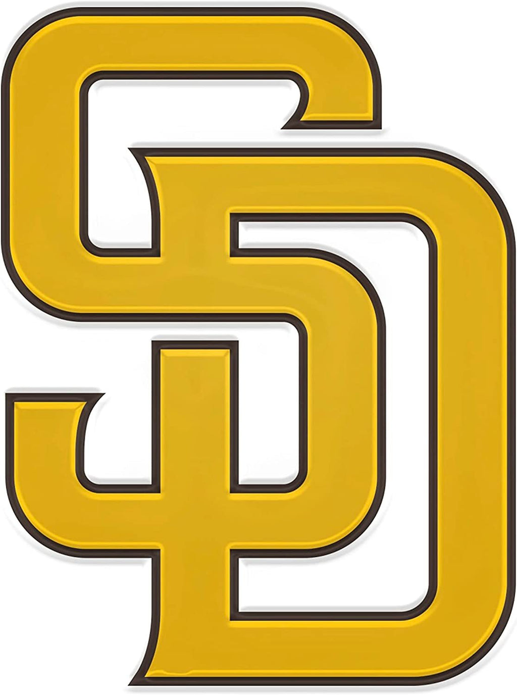 San Diego Padres Auto Emblem, Aluminum Metal, Embossed Team Color, Raised Decal Sticker, Full Adhesive Backing