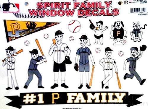 MLB Pittsburgh Pirates Spirit Family Decal Sheet, 8.5 x 11-inches
