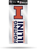 University of Illinois Fighting Illini 2-Piece Double Up Die Cut Sticker Decal Sheet, 4x8 Inch