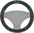Oregon Ducks Steering Wheel Cover Premium Embroidered Black 15 Inch University of