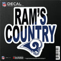 Los Angeles Rams 6 Inch Decal Sticker, Flat Vinyl, Die Cut, Slogan Design, Full Adhesive Backing