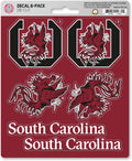 University of South Carolina Gamecocks 6-Piece Decal Sticker Set, 5x6 Inch Sheet, Gift for football fans for any hard surfaces around home, automotive, personal items