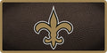 New Orleans Saints Laser Cut Tag License Plate, Team Ball Style, Mirrored Acrylic Inlaid, 12x6 Inch
