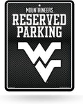 West Virginia University Mountaineers Metal Parking Novelty Wall Sign 8.5 x 11 Inch Carbon Fiber Design