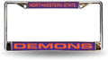 Wake Forest University Demon Deacons Chrome Metal License Plate Frame Tag Cover, Laser Acrylic Mirrored Inserts, 12x6 Inch