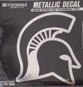 Michigan State University Spartans 12 Inch Decal Sticker, Metallic Chrome Shimmer Design