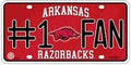 Arkansas Razorbacks 360101#1 Fan Metal License Plate Tag University of