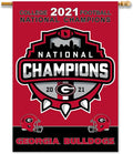University of Georgia Bulldogs 2021 Champions Premium 2-Sided Banner Flag, 28x40 Inch, Sleeve at Top for Accepting Pole, Display Pole Sold Seperately