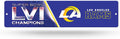 Rico Industries NFL 2022 Super Bowl LVI Champions Los Angeles Rams Plastric Street Sign 4" x 16" - Home/Office/Bedroom Décor