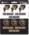 University of Colorado Buffaloes 12-Piece Mini Decal Sticker Set, 5x6 Inch Sheet, Gift for football fans for any hard surfaces around home, automotive, personal items